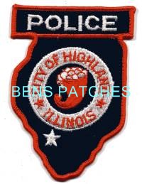 ILLINOIS,HIGHLAND POLICE 1 STATE SHAPED_wm
